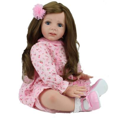 24'' Reborn Dolls Weighted Newborn Girl Doll Realistic Soft Toddler Toy Baby Gift