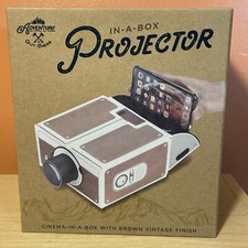 NEW Smart Phone Projector In-A-Box Portable Home Cinema In A Box Brown Finish