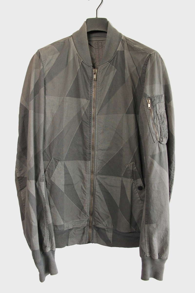 Rick Owens DRKSHDW Palm Army Green Grey Geometric Camo MA-1 Rick Owens DRKSHDW Palm Army Green Grey Geometric Camo MA-1