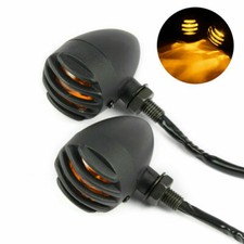 2 PIEZAS Señales de giro de bala para parrilla de motocicleta para Harley Café Racer Bobber Chopper