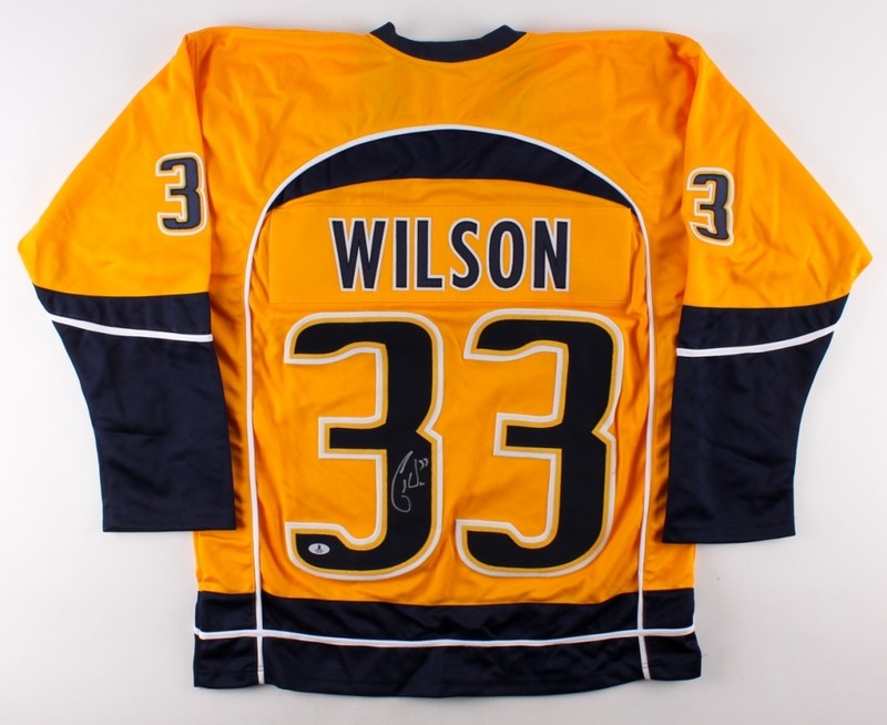 Colin Wilson Signed Predators Jersey (Beckett COA) 7th Overall Pick 2008 Draft