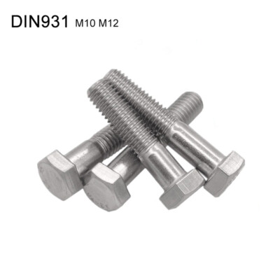 2/10 / 100PCS  M10 / M12 Sechskantschraube DIN931 verzinkt - Hex Head Cap Screw