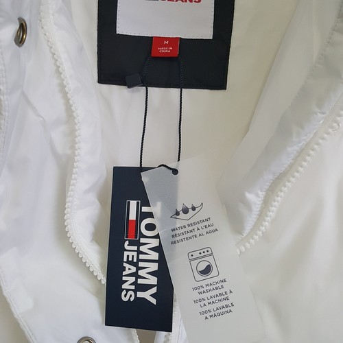 New Women Tommy Hilfiger Tommy Jeans Puff Cropped White Jacket at SALES!! - Picture 5 of 10