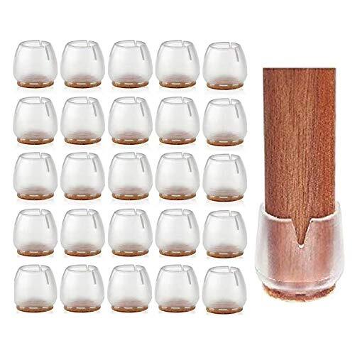 24 Pack Chair Leg Protector Hardwood Floors Fits All Shape Furniture Foot Pads - Picture 1 of 4