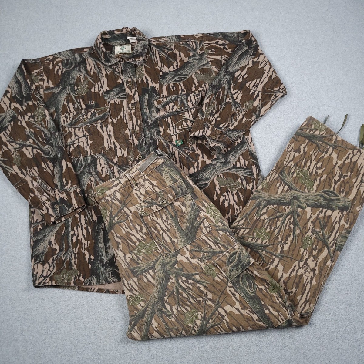 Vintage Mossy Oak Set Men XL 90s Made In USA Treestand Camo