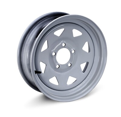 #ad LIBRA 13 x 4.5 Trailer Wheel 5 Lug on 4.5quot; Bolt Pattern Silver Spoke 17019 $51.69