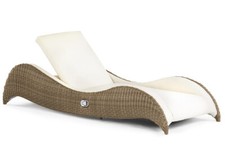 Sonnenliege Luxor Single mixed beige Gartenliege Yachtbezug Liege Polyrattan
