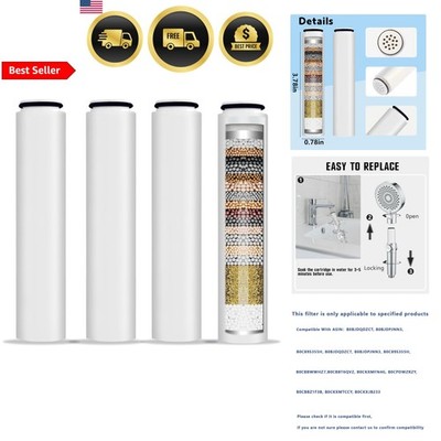 Water Filter Replacement for Shower Head 4 Pack Removes Chlorine Heavy Metals...