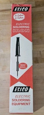 Vintage ESICO Wood Handle Soldering Iron #4080, With Box No Tips EUC Made USA 