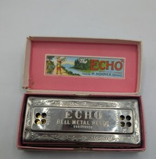 The Echo Harp Harmonica M. Hohner Bell Metal Reeds Made in Germany Key of C  G