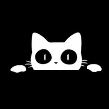 Reflective Reflective car Sticker Cartoon cat Funny Black cat White