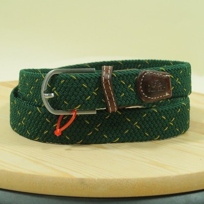 BillyBelt Elastic Woven Belt Mens 34-40 Green Yellow The Kingston Stretch
