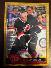 OPC PLATINUM 2016-17 ELIAS LINDHOLM SEISMIC GOLD HOCKEY CARD #97 NUMBERED 44/50