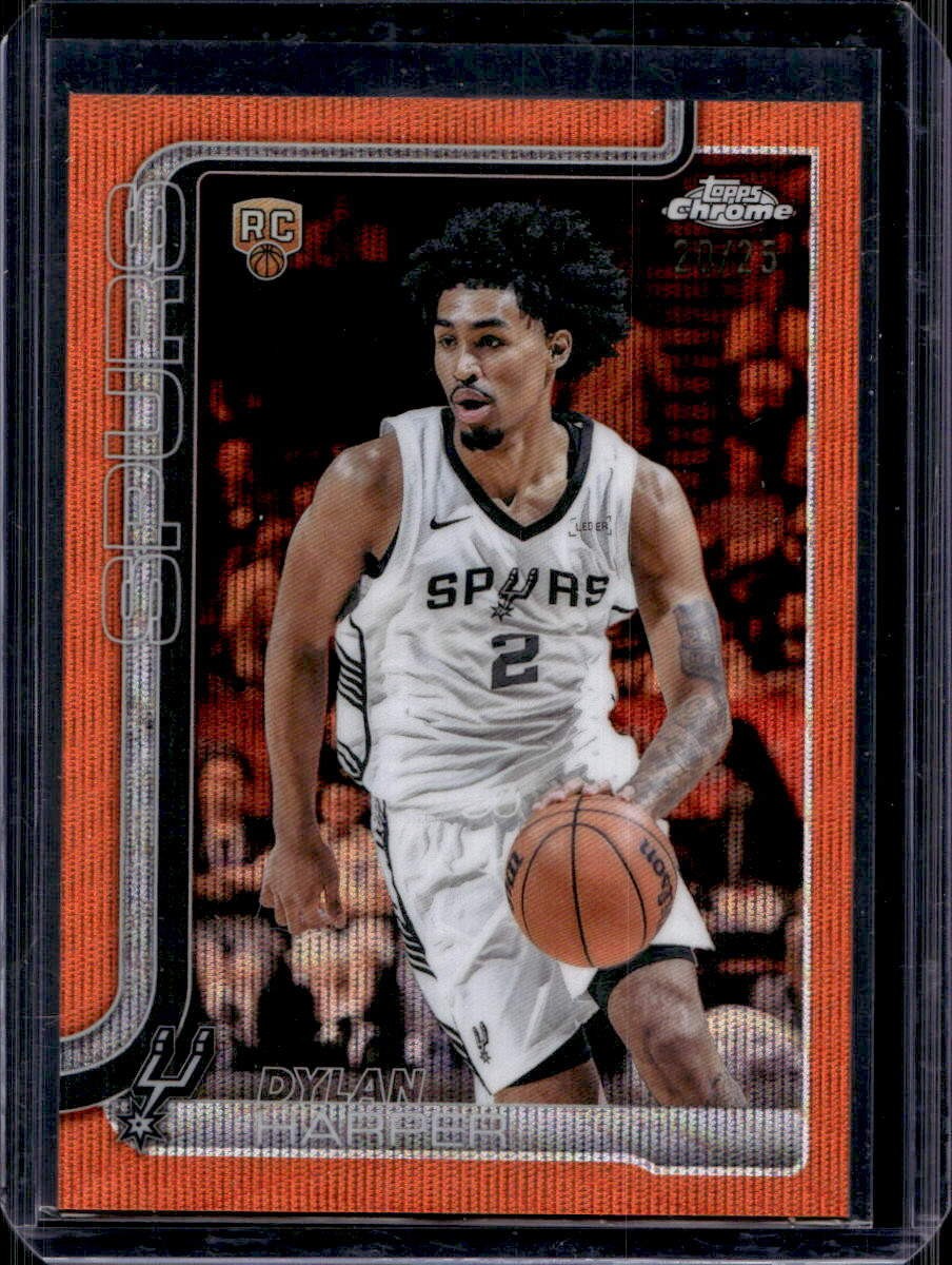 Dylan Harper 2025-26 Topps Chrome #252 Rookie Orange Wave Refractor /25