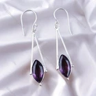 Halloween Sale Marquise Amethyst Stone 925 Sterling Silver Dangling New Earrings
