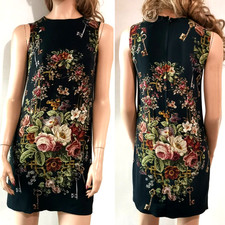 Dolce & Gabbana Floral Keys Print Cady A-Line Shift Italy Mini Dress IT36
