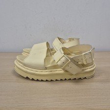 Dr Martens Voss Mono Yellow Hydro Leather Chunky Platform Sandals Size Uk 6 .
