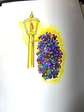 Original Mixed Media Art Signed by Artist James Peele, 11x8.5", Beautiful Cond.