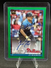 2026 Topps Series 1 J.T. Realmuto 1991 75th Anniversary Auto Green /99 #91A-JTR