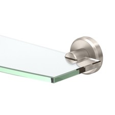 Gatco 5466 Locke Glass Shelf, Satin Nickel/Wall Mounted 20.13" X 5.38" Tempered
