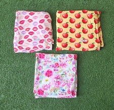 LOT OF 3 Posh Peanut Swaddle Blanket Bamboo APPLE FLORAL LIPS Stretchy 50x50