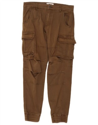 Gas Mens Joggers Cargo Trousers Large W34 L29 Beige OX07