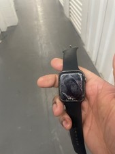 Apple Watch SE 44mm Black Aluminum Case Black Silicone Band Water-Resistant