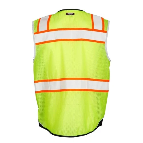 Mens High Visibility Reflective Premium Black Series Bottom Vest 1515 Zipper image 5