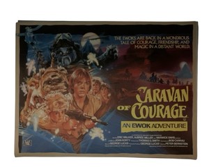 Ewoks Adventures Caravan of Courage 1984 Original Uk Quad Poster Folded
