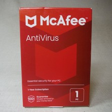 MCAFEE ONE PC DEVICE ANTIVIRUS 1 YEAR SUBSCRIPTION NEW SEALED DAMAGED BOX