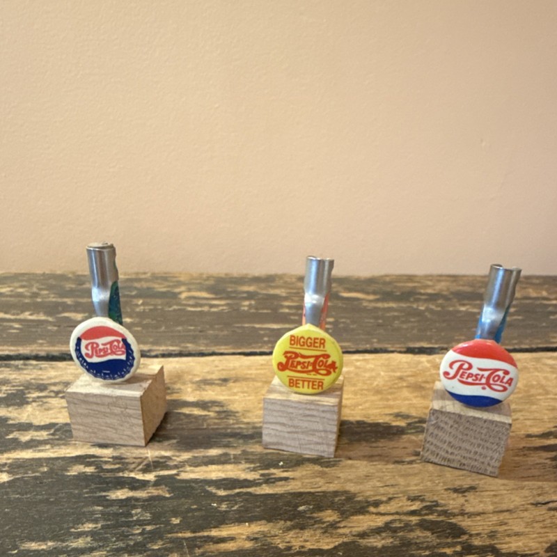 Pepsi-Cola Vintage Advertising Metal Pencil Toppers Set of 3