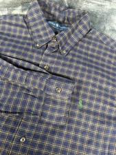Polo Ralph Lauren MENS LARGE Custom Fit Shirt Button Down Long Sleeve Check Log