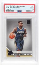 2019 Panini Clearly Donruss Rated Rookie Purple Zion Williamson PSA 9 MINT 11p9