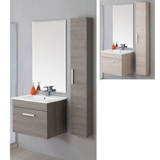 Mobile arredo 60 cm lavabo sospeso con COLONNA 2 colori bagno moderno mobili