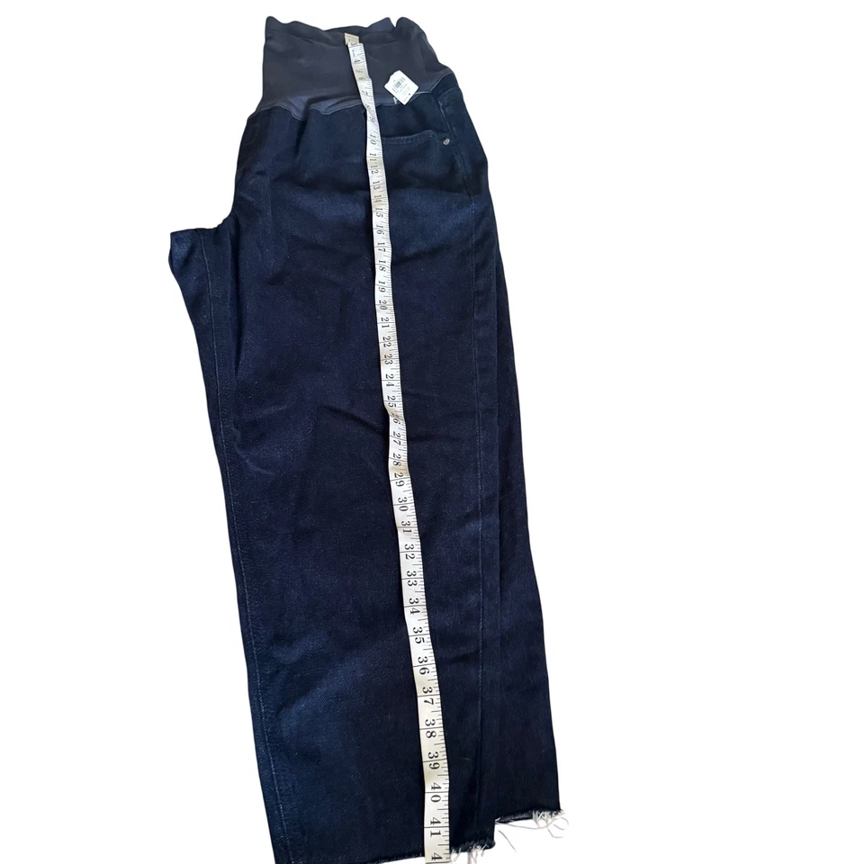 Old Navy Maternity Full Panel Dark Wash Distressed Hem Jeans Size 18 - Image 4 of 4