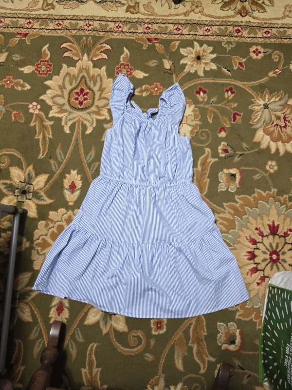 Girls Sz 12 Tiered Sundress With Bow At Back Of Neck LOOK!!