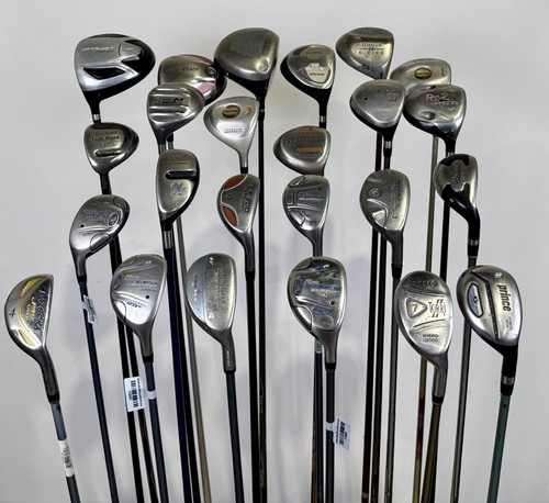 Wholesale Lot of 24 Golf Clubs -Drivers, Fairway, and Hybrids Assorted