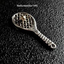 Tennis Racquet Charm Sterling Silver Vintage 1980s