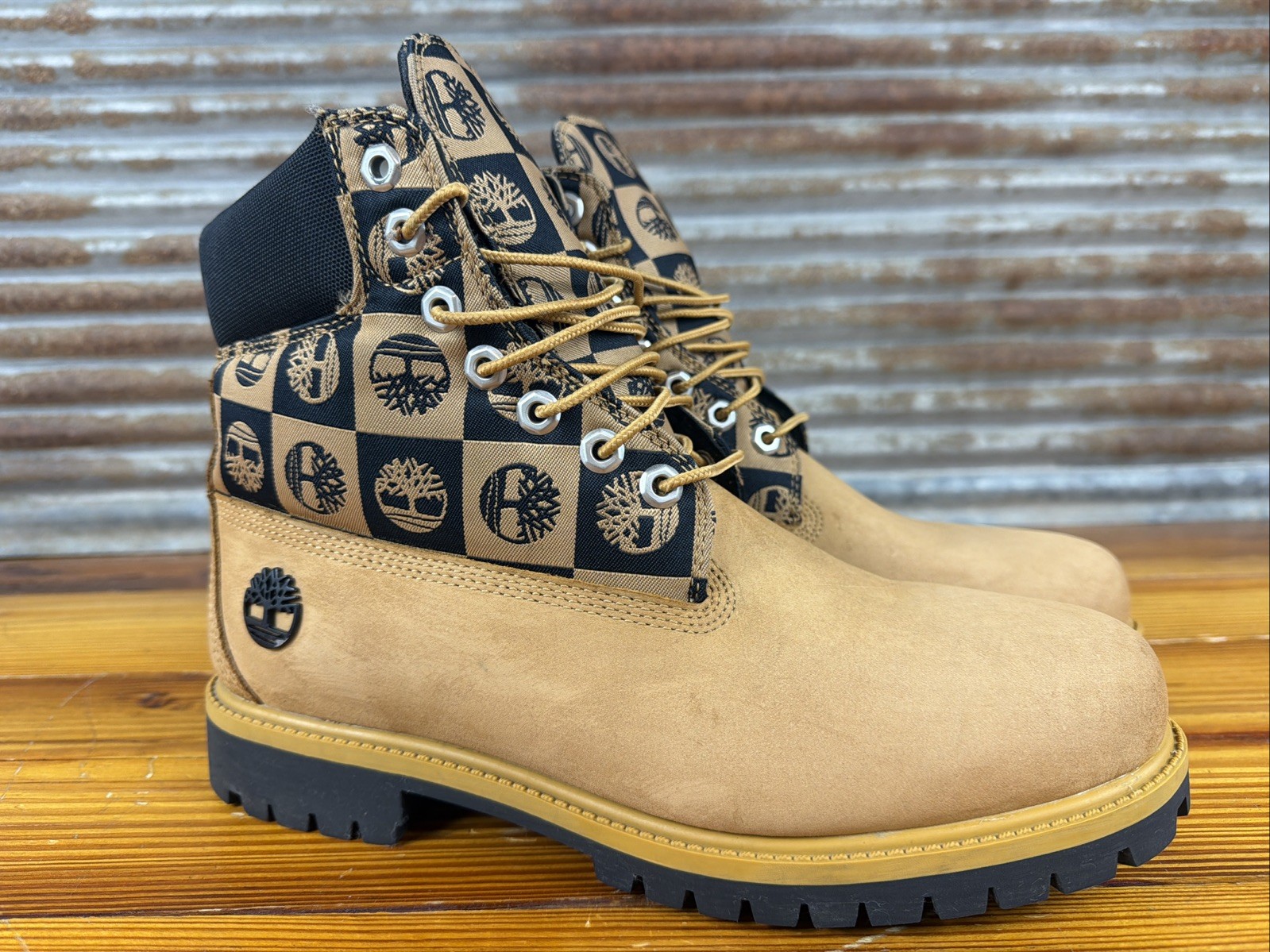 Rare Timberland Wheat Patchwork Boots Men's 9.5 - Limited Edition