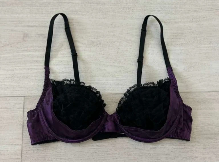 Soutien-gorge Bustier Corseté Frederick's Of Hollywood - Taille 32 - Violet Et Noir - Occasion Très Bon état