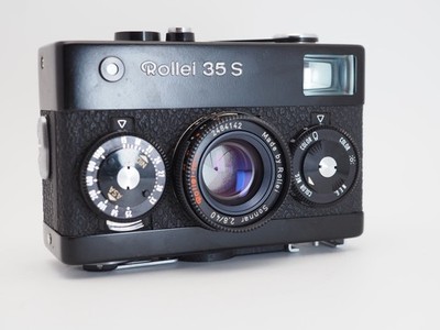 Meter OK Rollei 35 S Black in Box w/Flash 35mm Film Camera From