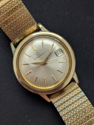 Eterna-matic Automatic Gold Bezel Men's Vintage Watch