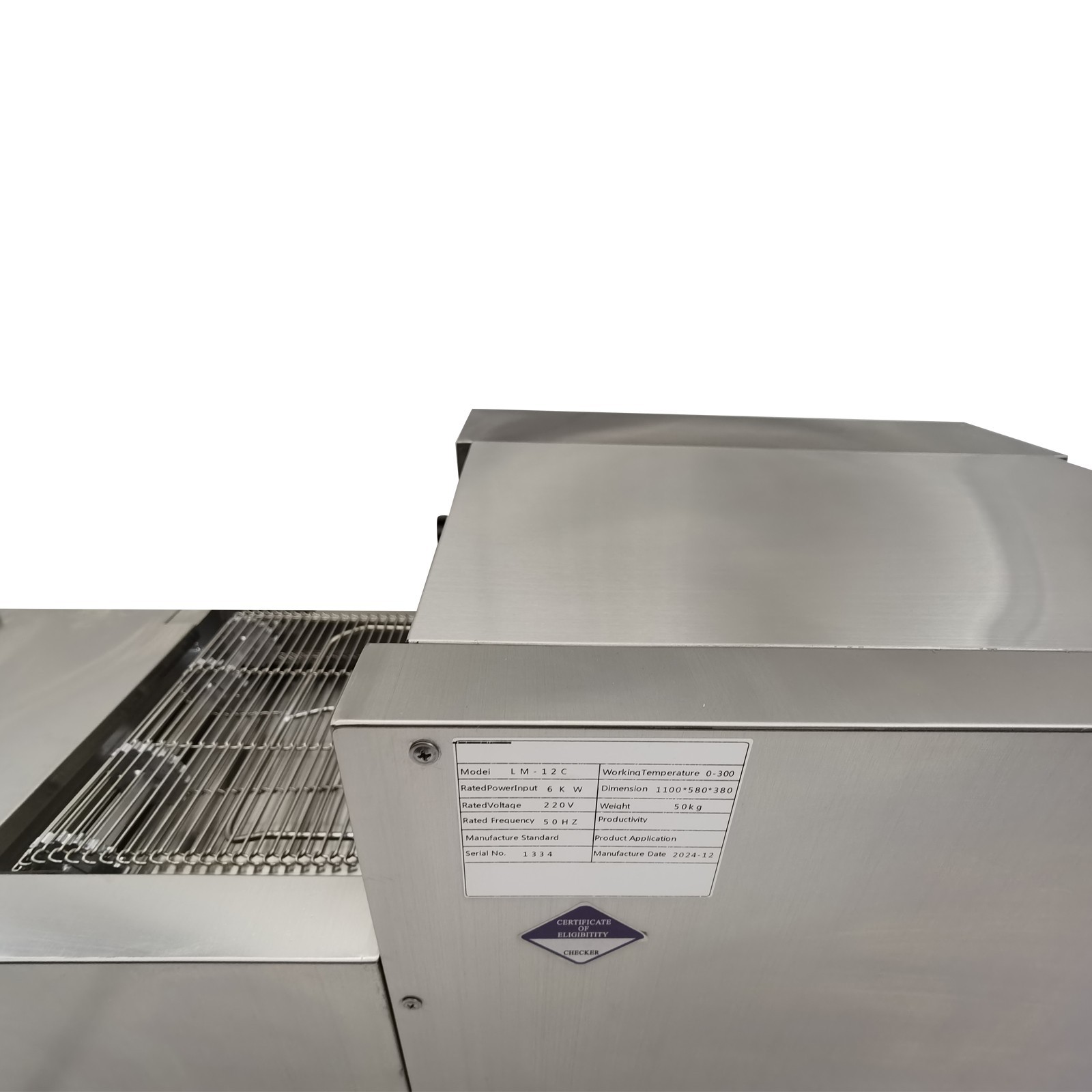 220V Electric Straight Tube Conveyor Pizza Oven Commercial Baking Oven 12"