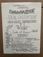 rare DISCHARGE SOCIAL DISTORTION MDC THE DICKS CODE OF HONOR flyer LA punk HC