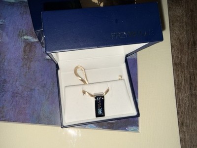 Frey Wille Fire Enameled Gold Tone Wave Cubist Pendant No Chain Rare Find