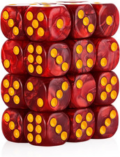 24 of Pack 16MM 6 Sided Dice Set,Pearl Pattern D6 Game Dice Set, 6 Sided Standar