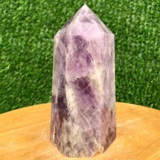 820G Natural Amethyst Agate Obelisk Crystal Wand Point Energy Healing Reiki