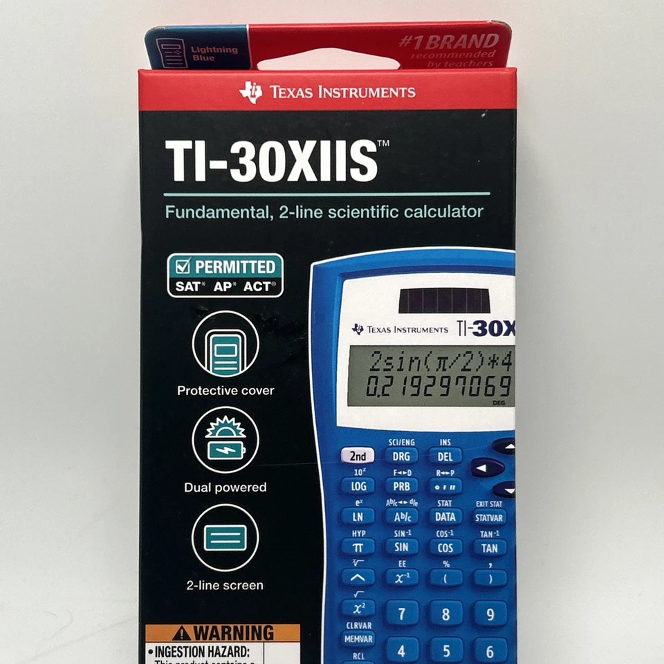 Texas Instruments 30XIIS Scientific Calculator Lightning Blue SAT & ACT Approved - Image 3 of 4