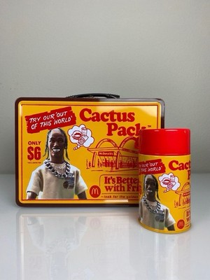 Cactus Jack McDonald's Cactus Pack Vintage Metal Lunch Box + Thermos Travis NEW