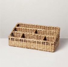 Hearth Hand Woven Multipurpose Compartment Makeup Caddy Rattan Basket Woven